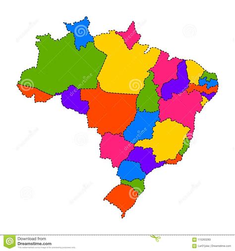 Political Map Of Brazil Stock Vector Illustration Of World 115263283
