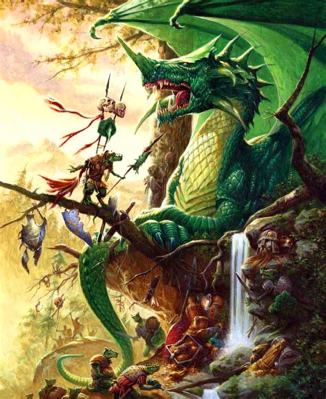 Green Dragon In Forest Lair Pathfinder Pfrpg Dnd Dandd 35 5e 5th Ed