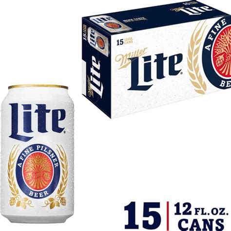 Miller Lite American Light Lager Beer 42 Abv 15 Pack 12 Oz Beer