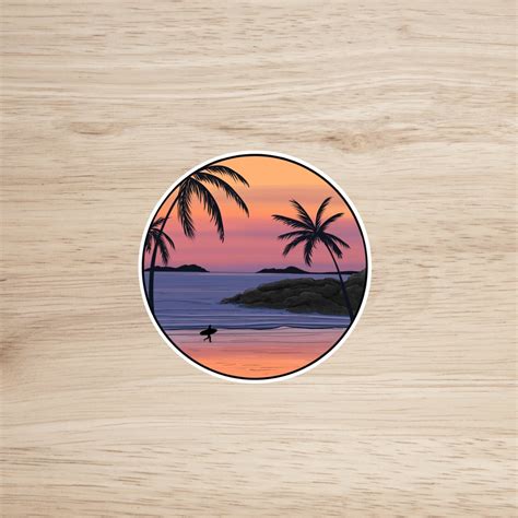 Tropical Beach Die Cut Sticker Laptop Stickers Planner Etsy