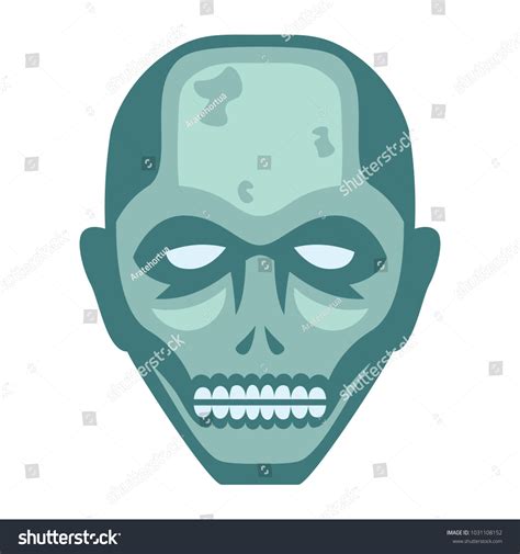 Vector Cartoon Zombie Head Isolated On White Royalty Free Stock