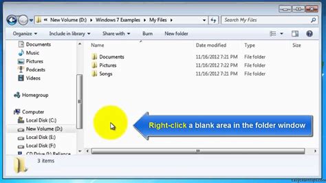 How To Create A New Folder Within Another Folder In Windows 7 Youtube