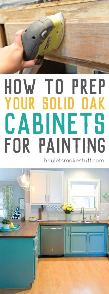 A bit more prep work for oak cabinets, due to the grain, but the process was very similar to the one i followed when i painted my cabinets. Tips for Prepping Cabinets for Paint - Hey Let's Make Stuff