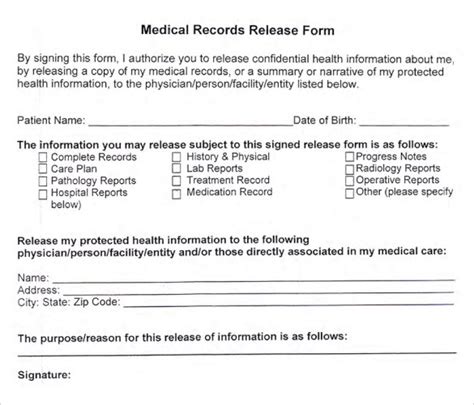medical release form template charlotte clergy coalition