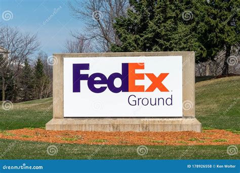 Fedex Ground Shipping Facility And Trademark Logo Editorial Stock Photo