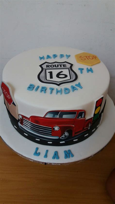 16th Birthday Cakes For Guys Boys 16th Birthday Car And Tire Themed