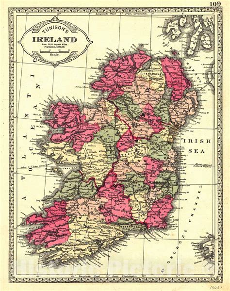 Historic Map 1885 Ireland Vintage Wall Art In 2021 Antique Maps