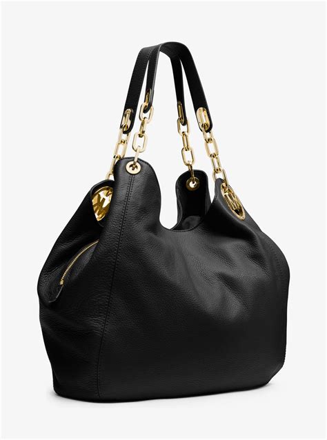 Free shipping with $99 purchase! Michael Kors Fulton Large Leather Shoulder Bag in Black - Lyst