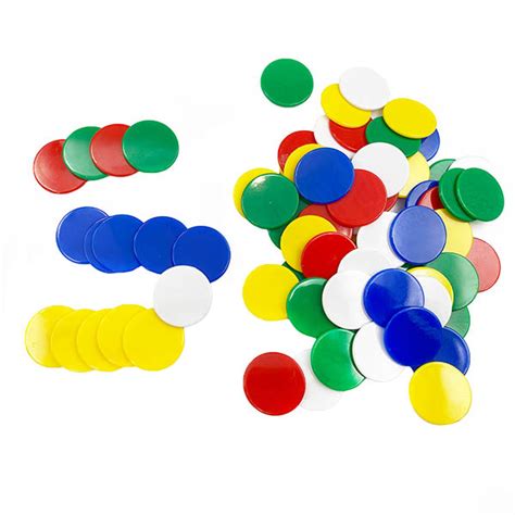 500pcs 5 Colors 1 Inch Plastic Math Disc Ploma