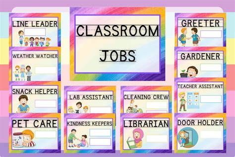 Classroom Job Chart For Your Home Daycare Childcare Preschool Or