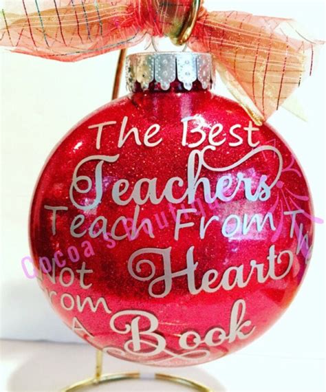 Personalized Glitter Teacher Ornament Etsy