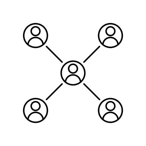 Connecting People Network Teamwork Icon In Line Style Design Isolated