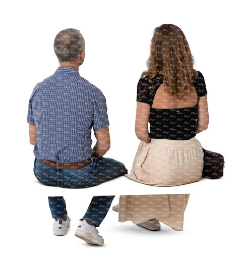 Two Cut Out People Sitting Seen From Back Angle Vishopper