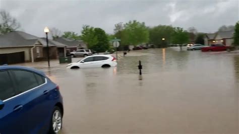 Heavy Rainfall Floods Streets In Bentonville Arkansas
