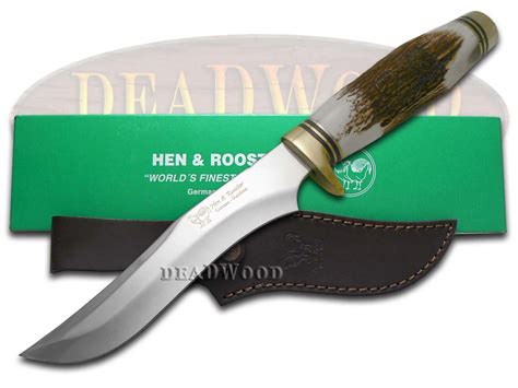 Hen Rooster Fixed Blade Skinner Hunter Knife Deer Stag Handle Stainless EBay