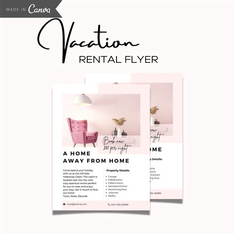 Papercraft Craft Supplies & Tools Editable Host Air Bnb Rentals Flyers