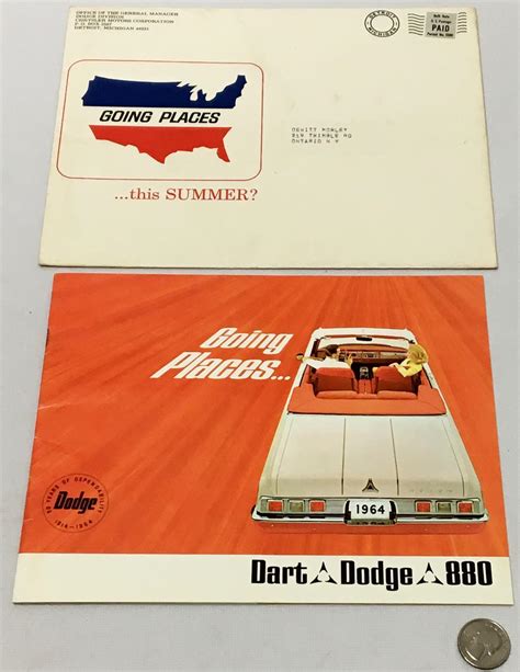 Lot Vintage 1964 Dodge Going Places Sales Brochure Catalog Dart Gt