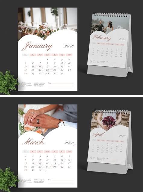 2020 Wedding Calendar Template Vector Eps Ai Download Wedding