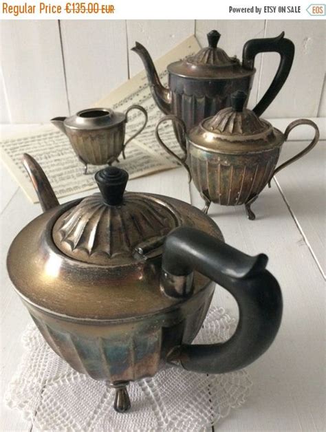 Welcome T English Vintage 4 Pieces Tea Coffee Serviceantique Silver