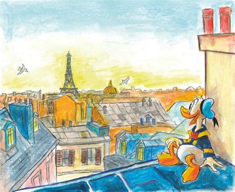 Donald Duck Enjoying Paris Fine Art Giclée Signed By Catawiki