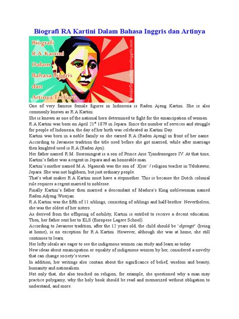 Biografi R A Kartini Dalam Bahasa Inggris Singkat Dan Artinya Mobile