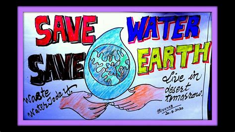 How To Draw Save Water Save Earth Poster World Environment Day