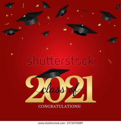 Graduation Class 2021 Graduation Cap Hat Stock Vector Royalty Free
