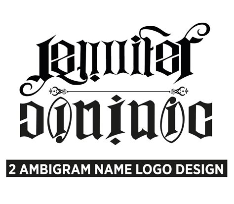 2 Ambigram Custom Name Logo Design Personalised Minimalistic Etsy