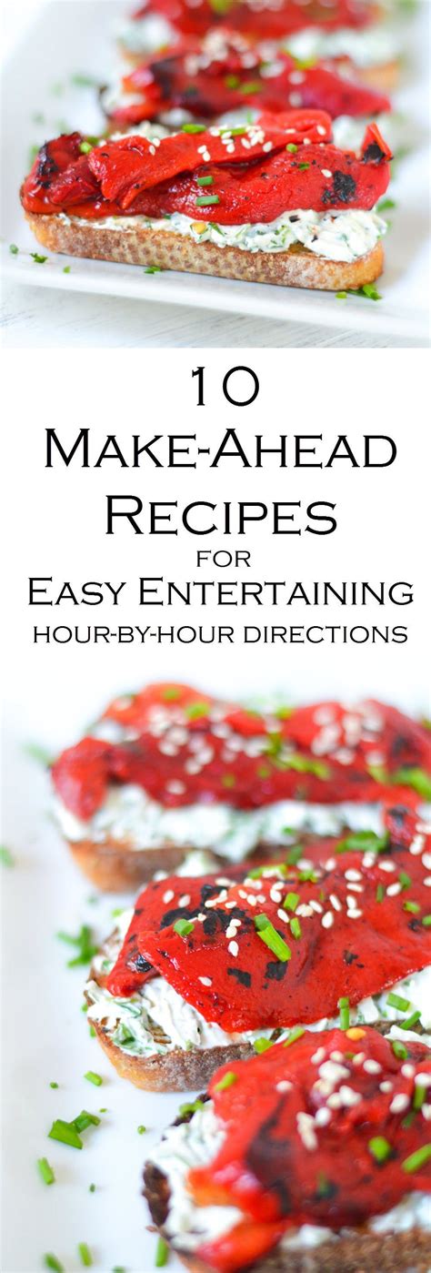 A social survey has shown that sixty five. 10 Make Ahead Recipes w. Hour-by-Hour Directions | Easy entertaining food, Appetizers for party ...