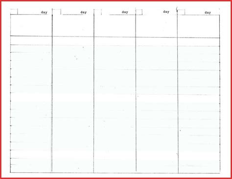 5 Day Blank Calendar Example Calendar Printable Blank Calendar