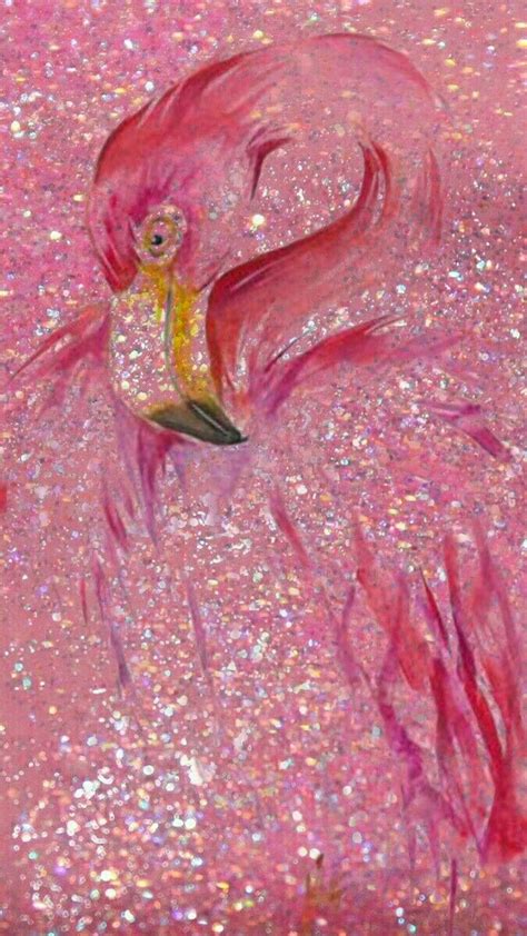 Flamingo Glitter Wallpaper Typikalempire