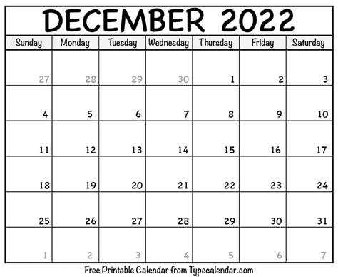 Free Printable December 2022 Calendars Wiki Calendar December 2022