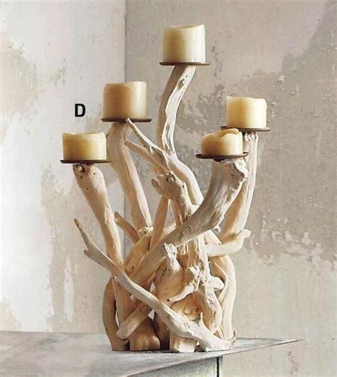 24900 Roost Natural Ivory Vertical Driftwood Candelabra