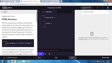 Could Not Able To Run The Code Html Codecademy Forums