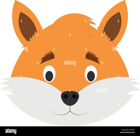 Fox Face In Cartoon Style For Children Animal Faces Vector