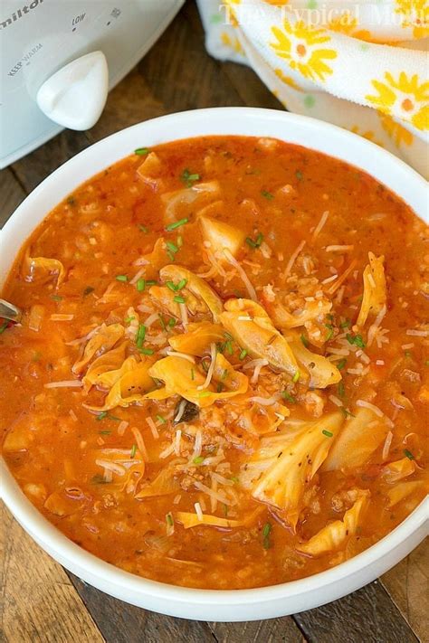 .beef vegetable soup, chicken noodle harvest vegetable soup, homemade vegetable soup. Slow Cooker Stuffed Cabbage Soup · The Typical Mom