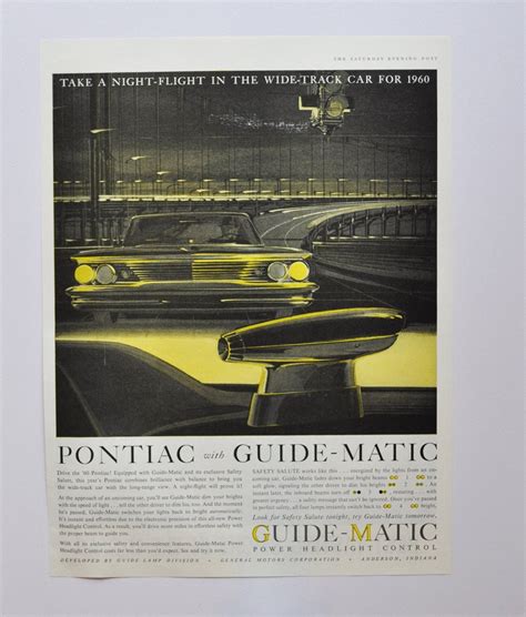 Large Car Ad 1960 Pontiac Guide Matic Gm General Motors Company Classic