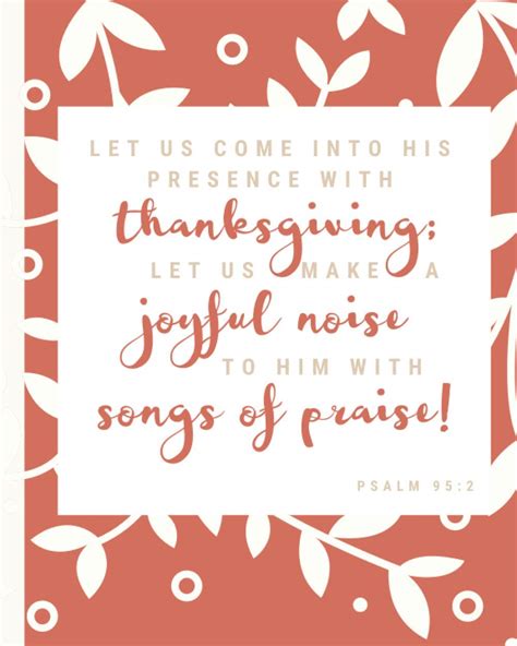 Let Us Come Into His Presence With Thanksgiving Blank Prayer Journal