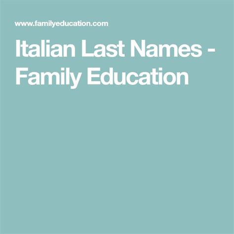 A Complete List Of Italian Last Names Meanings Names Last Names