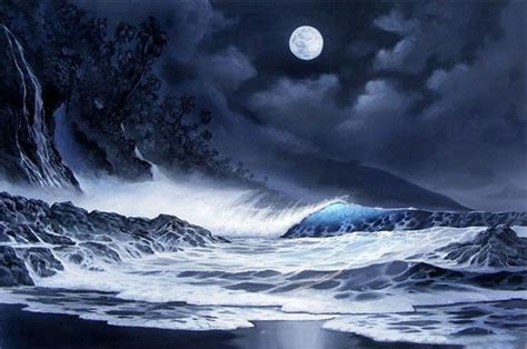Moon Night Ocean Wallpapers Top Free Moon Night Ocean Backgrounds