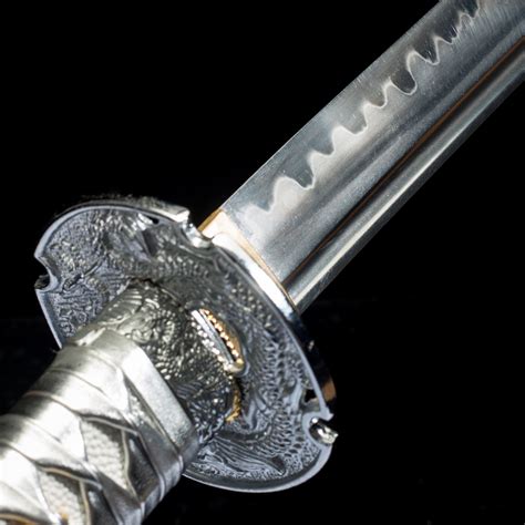 Silver Katana Handmade High Manganese Steel Sharpening Blade Japanese