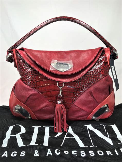 A Beautiful Italian Designer Leather Handbag By Ripani Red With