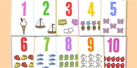 Number Picture Flashcards To 30 Esl Number Resources