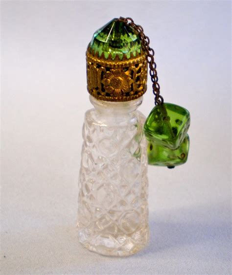 Irice Czech Miniature Perfume Bottle With Dangles From The 1920s
