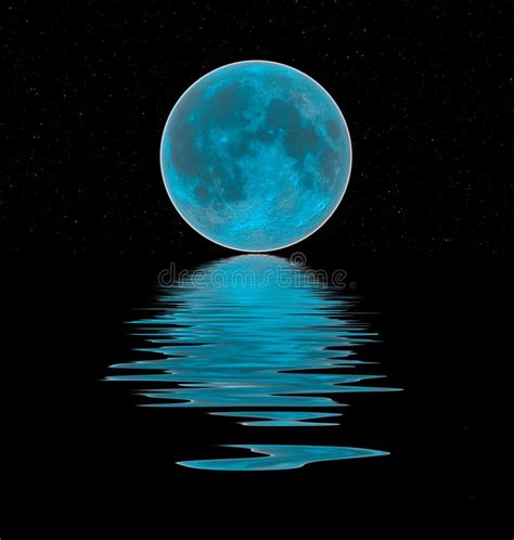 Blue Moon Reflection Stock Illustration Image Of Astronomy 29185208