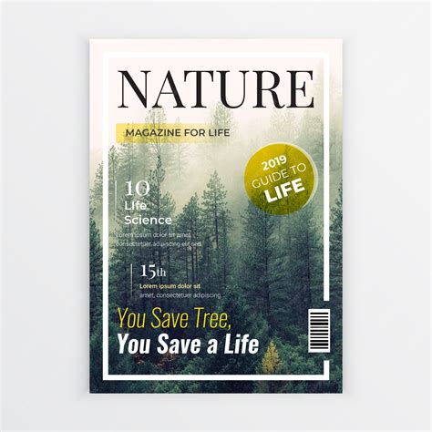 Premium Vector Nature Magazine Cover Design Template