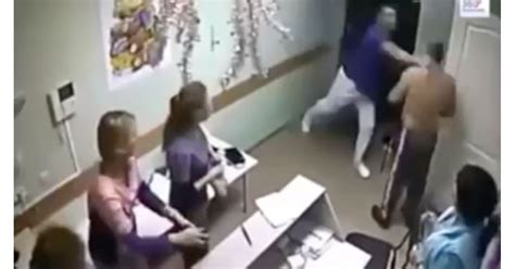 russian doc delivers fatal blow after patient gropes nurse video