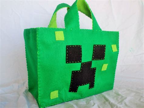 Popular Items For Minecraft Creeper On Etsy Felt Bag Bags Minecraft