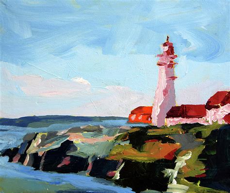 New England Lighthouse Painting By Fine Art By Alexandra Fine Art America