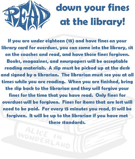 Read Down Your Fines Rio Community Library